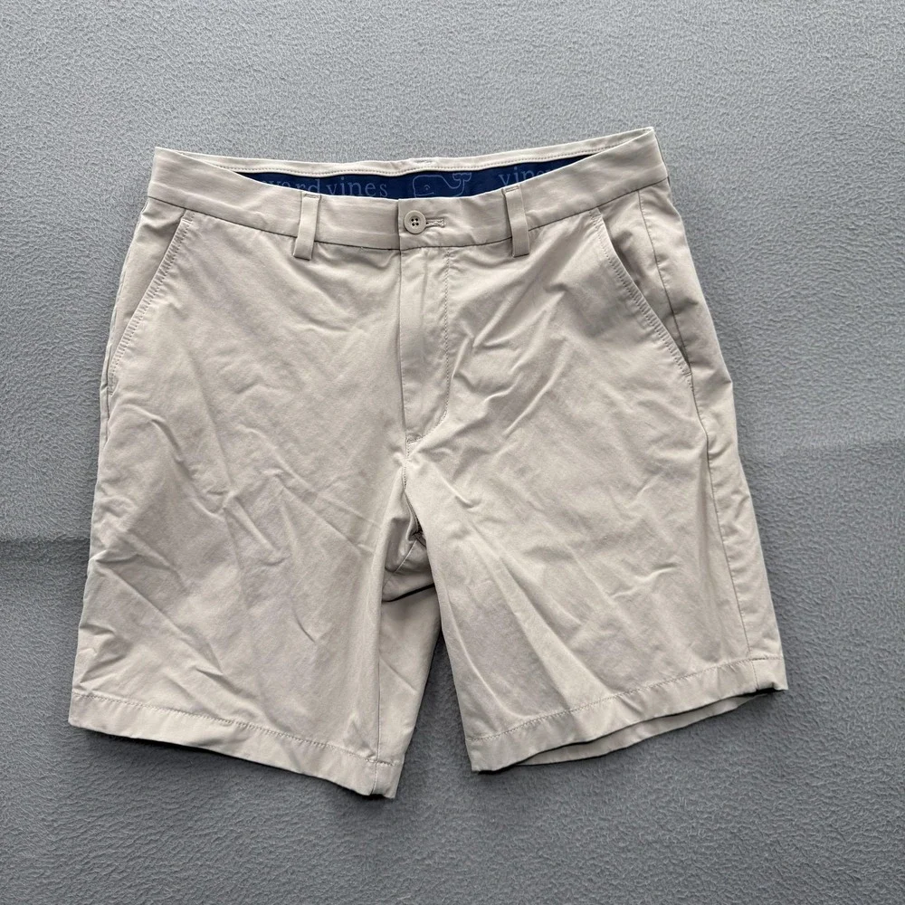Vineyard Vines Shorts Mens 30 Beige Chino Stretch 8 Inseam Casual Summer
